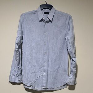 Theory Subtle Gray/White/Blue Button Down Shirt